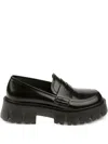 Premiata Penny-leather Platform Boots In Black