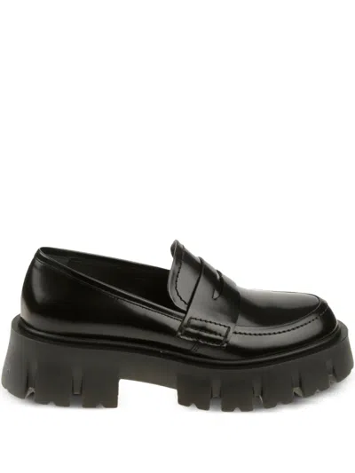 Premiata Penny-leather Platform Boots In Black