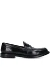 Premiata Polished Black Leather Penny Loafers In Black