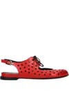 Premiata Perforated Ballerina Shoes In Red