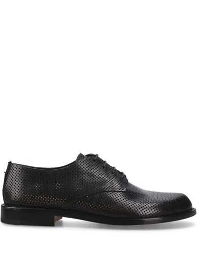 Premiata Perforated Leather Derby Shoes In Multi