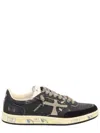 Premiata Bsktclay Leather Sneakers In Black