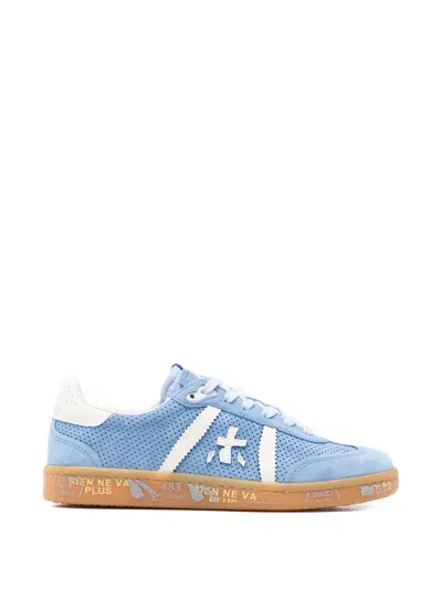 Premiata Perforated Sneakers In Blue