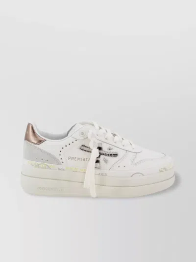 Premiata Platform Lace-up Sneaker Metallic Accents