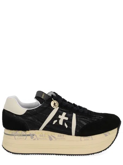 Premiata Platform Logo-detail Sneakers In Black