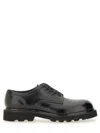 Premiata Polished Calf Leather Lace-up Moccasins In Animal Print