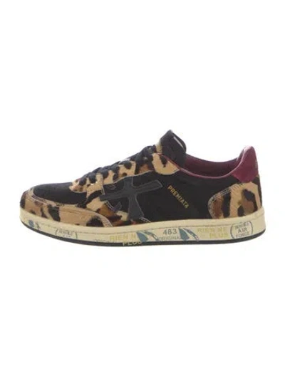Pre-owned Premiata Ponyhair Animal Print Sneakers In Blue