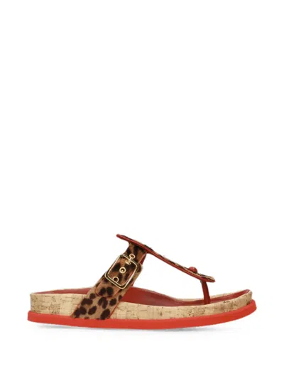 Premiata Ponyhide Thong Sandals In Brown