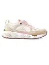 Premiata Beige Sneakers With Distinctive Logo Detail In Powder