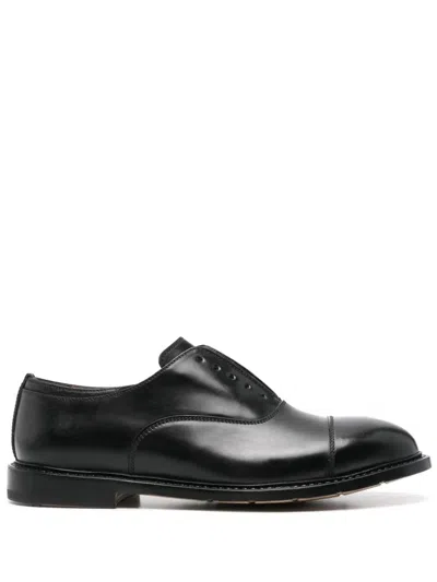 Premiata Callo Lace Up Leather Sole Round Toe In Black