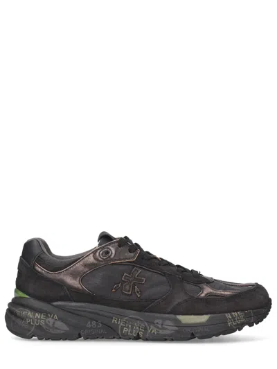 Premiata Premium Calf Leather Sneakers For Men In Black