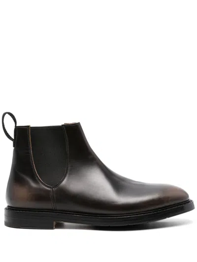 Premiata Pull-tab Leather Chelsea Boots In Black