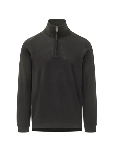 Premiata Quarter-zip Sweater In Black