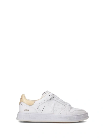 Premiata Quinn D 6689 Leather Trainer In White