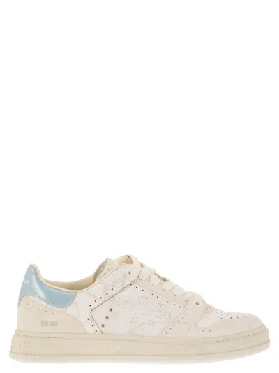 Premiata Quinn Leather Sneakers In Offwhite