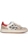 Premiata Quinn Leopard-print Low-top Sneakers In Neutrals