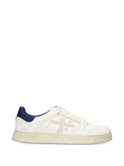 Premiata Quinn Logo-appliqué Sneakers In White