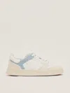 Premiata Low-top Sneakers With Textured Panels In Bianco-avio