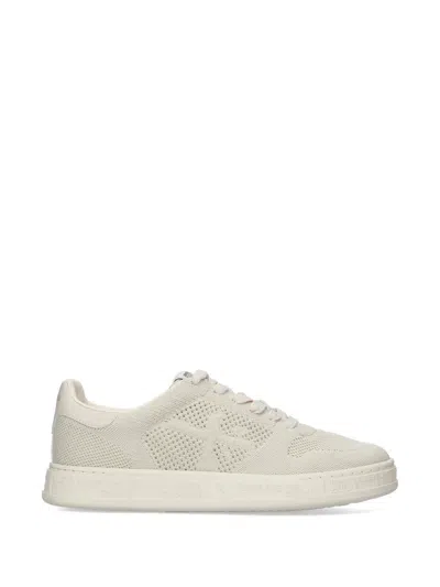 Premiata Quinnd Mesh-knit Sneakers In White