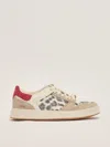 Premiata Quinn Leopard-print Low-top Sneakers In Ecru-animalier