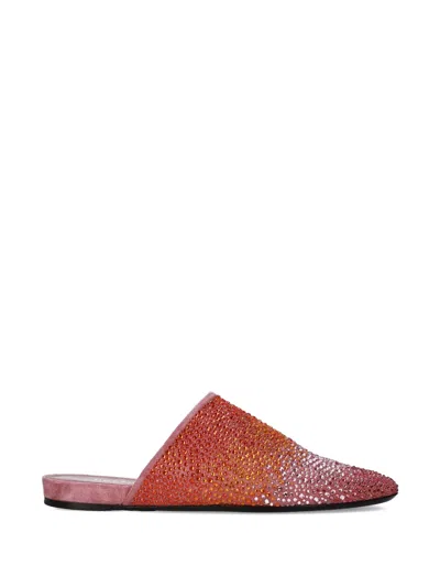 Premiata Rhinestone Flat Mules In Pink