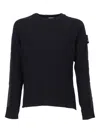 Premiata Finely Ribbed Crew Neck Sweater In Virgin Wool In Black