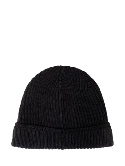 Premiata Ribbed Knit Beanie In Black