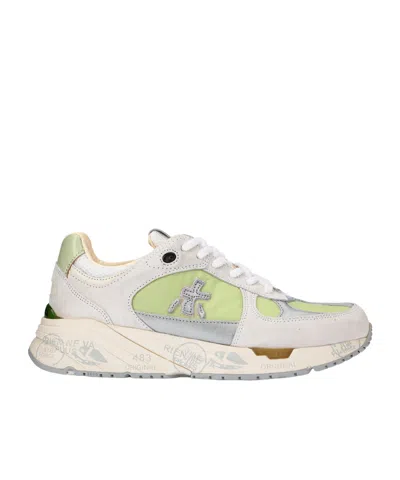 Premiata Round Head Fastened With Low-top Casual Sneakers In White