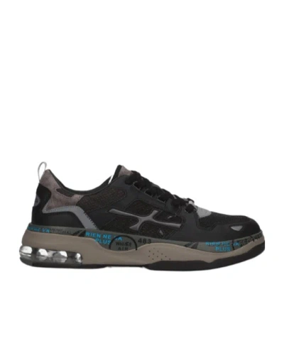 Premiata Round-toe Lace-up Sneakers In Black