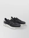 Premiata Round Toe Leather Sneakers With Contrasting Sole In Multi