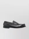 Premiata Round Toe Loafers Textured Finish In Blue