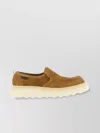 Premiata Round Toe Suede Loafer With Rubber Sole