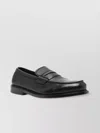 Premiata Round Toe Textured Finish Loafers In Black