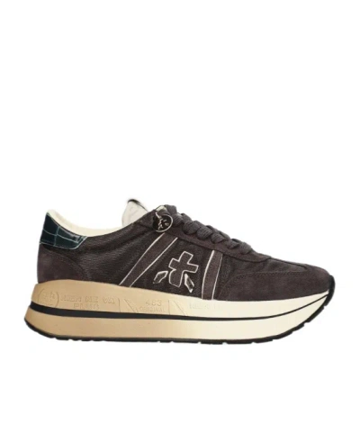 Premiata Round-toe Sneakers In Brown