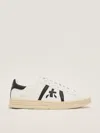 Premiata Russell Sneakers In White Leather Top Black In B.co Tab Nero