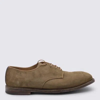 Premiata Sand Cobi Leather Lace Up Shoes In Beige