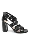 Premiata Heel Block Strappy Sandals Eyelet
