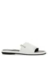 Premiata Sleek White Slide Sandal With Lamb Leather Upper In White