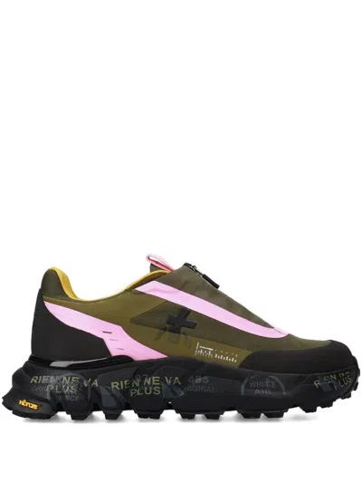 Premiata Sciliard Zip-fastening Sneakers In Green