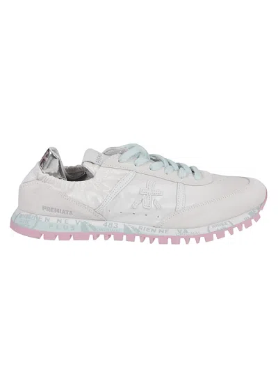 Premiata Seand Sneakers In Bianco/aqua/rosa