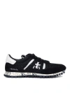 Premiata Low Top Sneakers With Contrast Heel Tab In Black