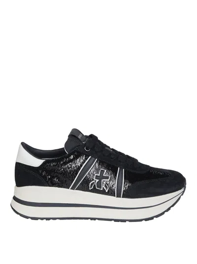 Premiata Sequined Platform Sneaker In Multi