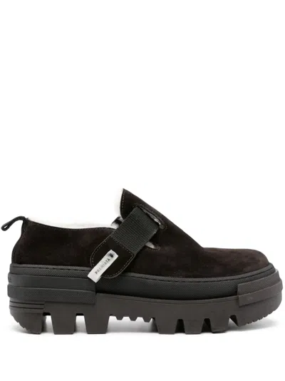 Premiata Shearling-lining Suede Loafers In Brown