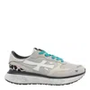Premiata Low Top Sneakers With Animal Print Detail In Beige