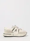 Premiata Leather And Suede Sneakers With Python Detailing In Neutral