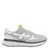 Premiata Suede Sneakers With Rubber Sole And Mesh In Silver