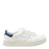 Premiata Low Top Leather Sneakers With Contrast Heel Tab In White