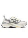 Premiata Chunky Sole Mesh Hill Trainers In White