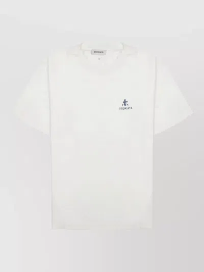 Premiata Short Sleeve Crew Neck Mens Shirt In White