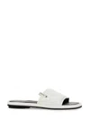 Premiata Sleek White Slide Sandal With Lamb Leather Upper